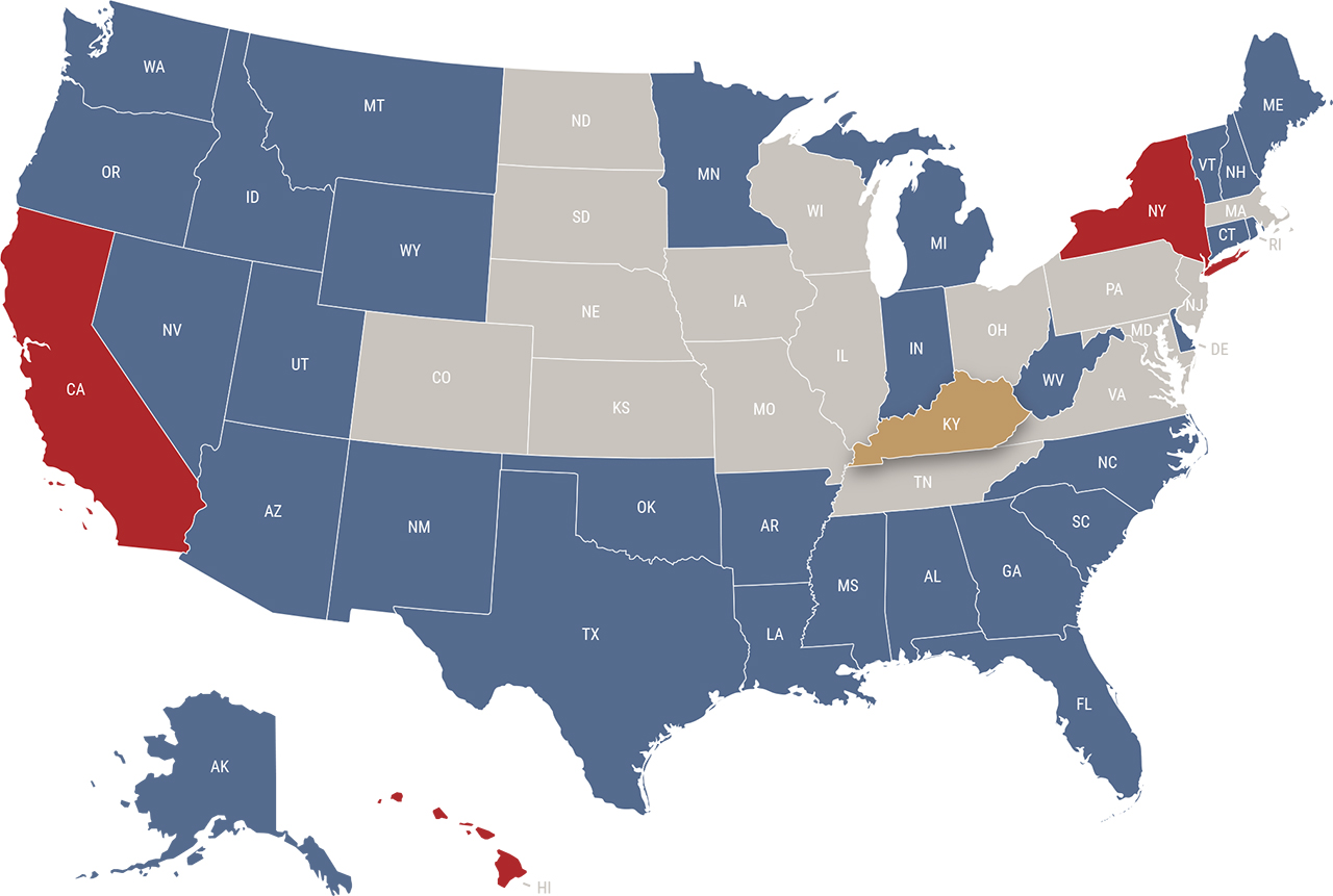 Kentucky reciprocity map